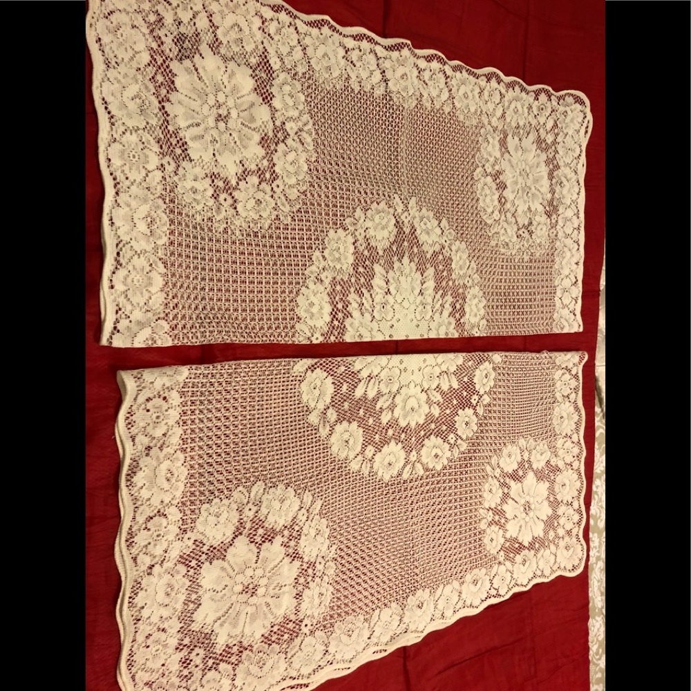 2 piece square lace table cover